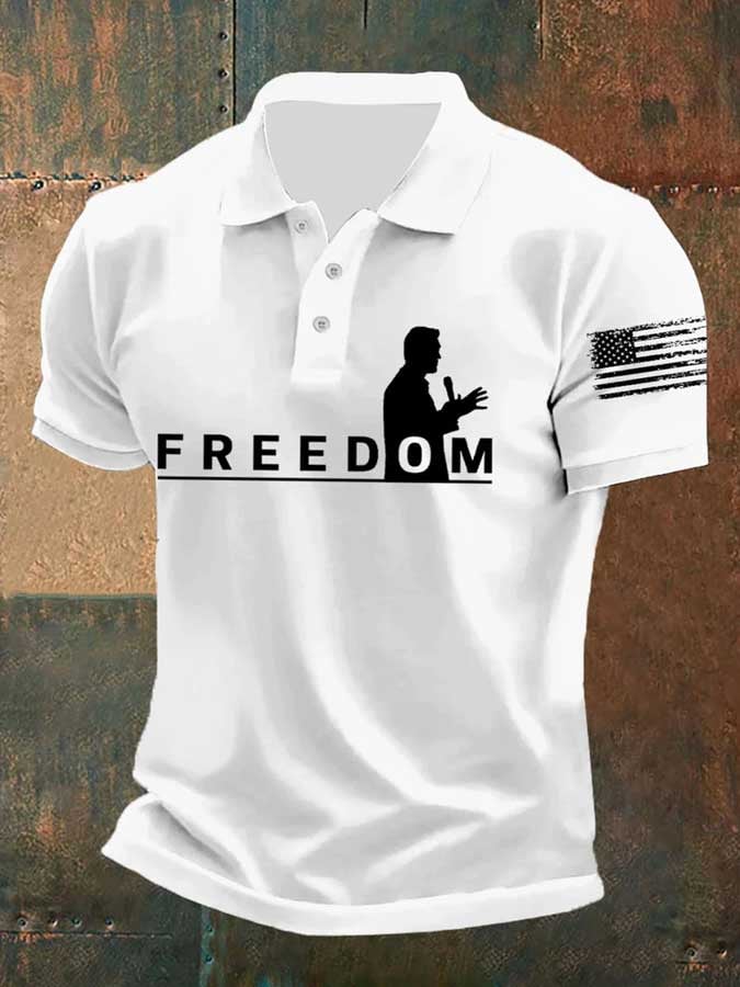 Men's Hot Events Print Button-Down Polo Shirt