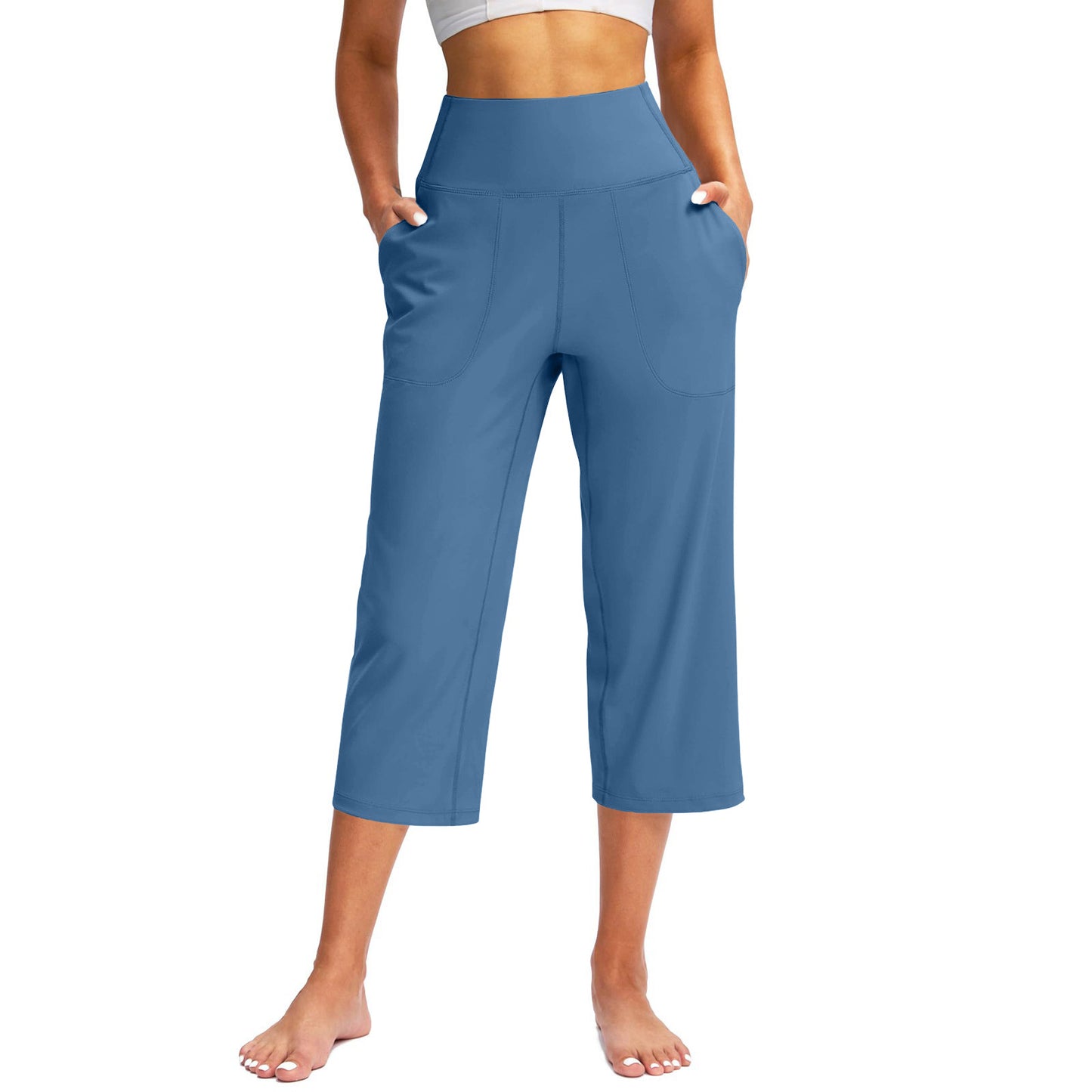 Capri Pants for Women Wide Leg Yoga Dress Cropped Pants