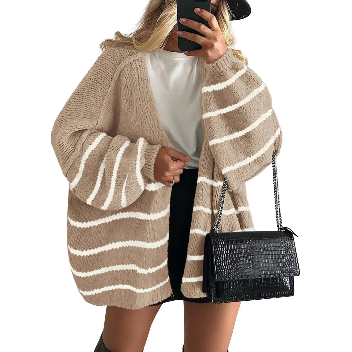 Women's Oversized Cardigan Sweater - Lightweight Knit