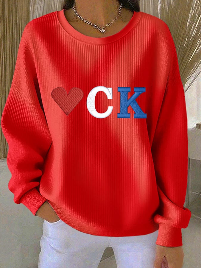 Women's 47 Falg Print Round Neck Sweatshirt