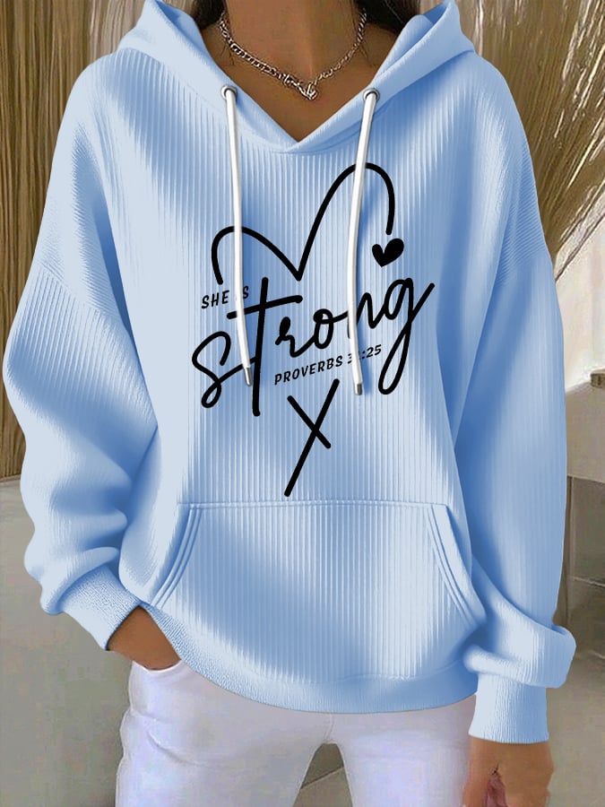 Women's Casual Faith Textured Hoodie