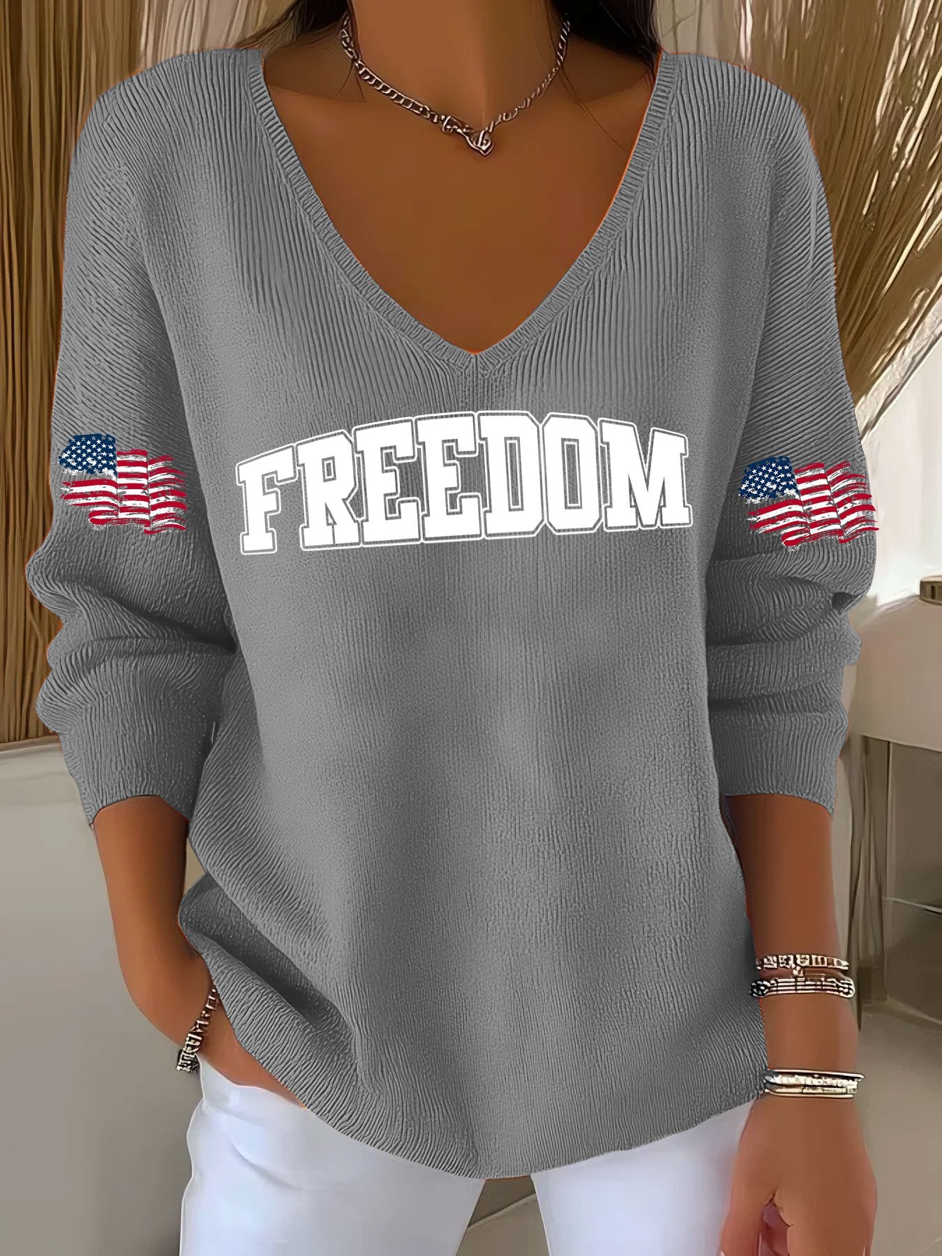 Women's Hot Print V-Neck T-Shirt