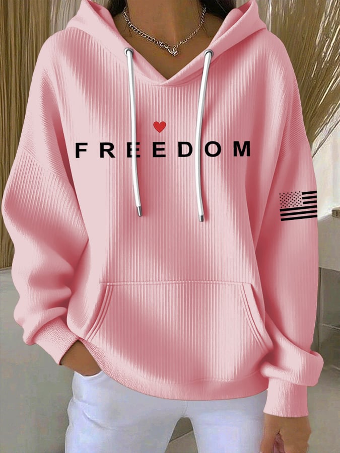 Women's freedom Printed Hoodie