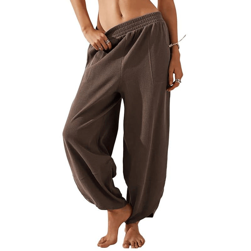 Women's Wide Leg Palazzo Pants with Pockets — High Waisted Elastic Waist Casual Lounge Trousers, XS-XXL
