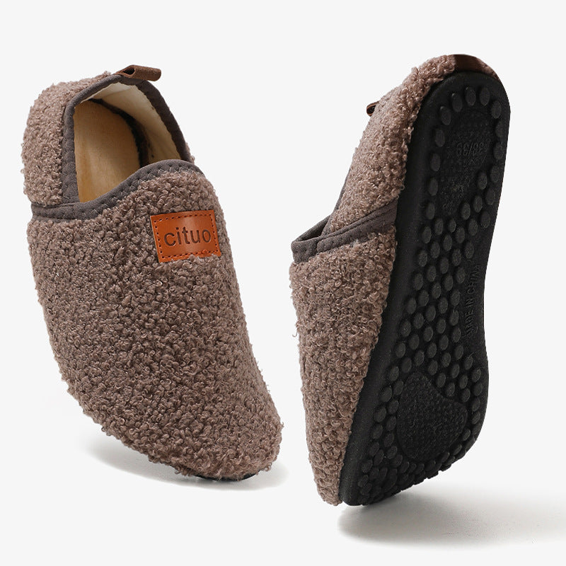Fuzzy Sock Slippers for Women – 2-Way Convertible Heel, Non-Slip Sole