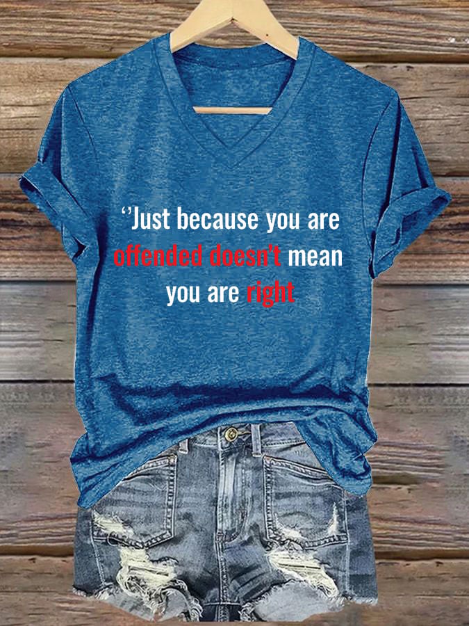 Women's Commemorative Print V Neck T-shirt