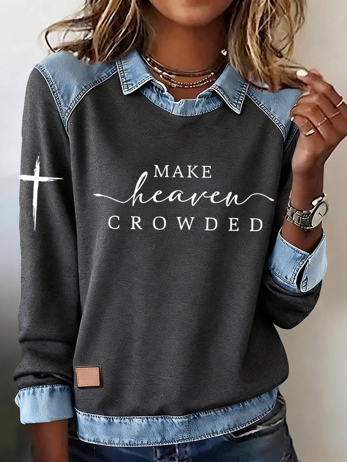 Women's Make Heaven Crowded Print Sweatshirt