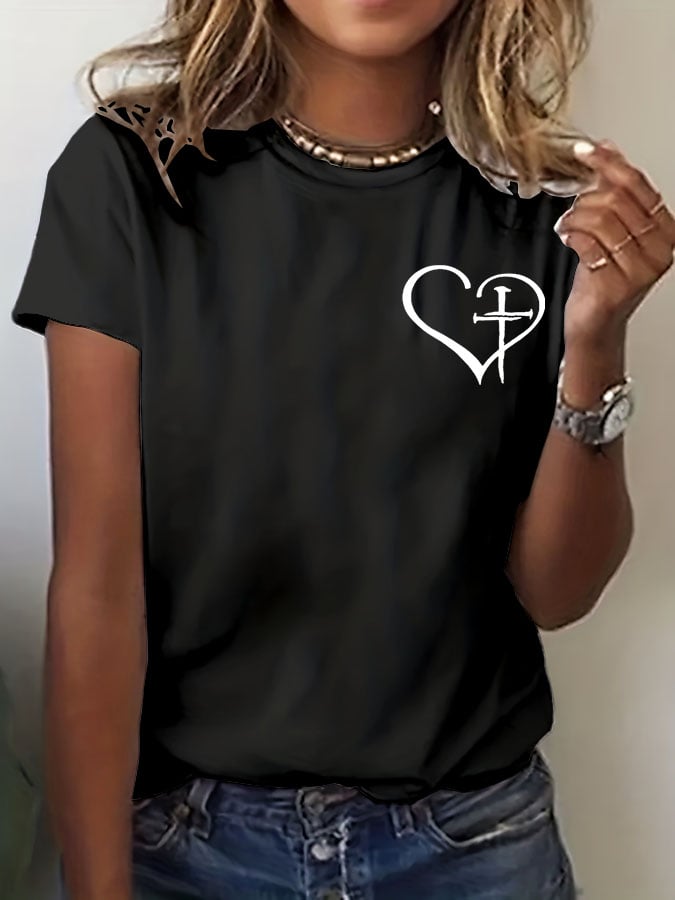 Women'S Jesus Has My Back Print T-Shirt