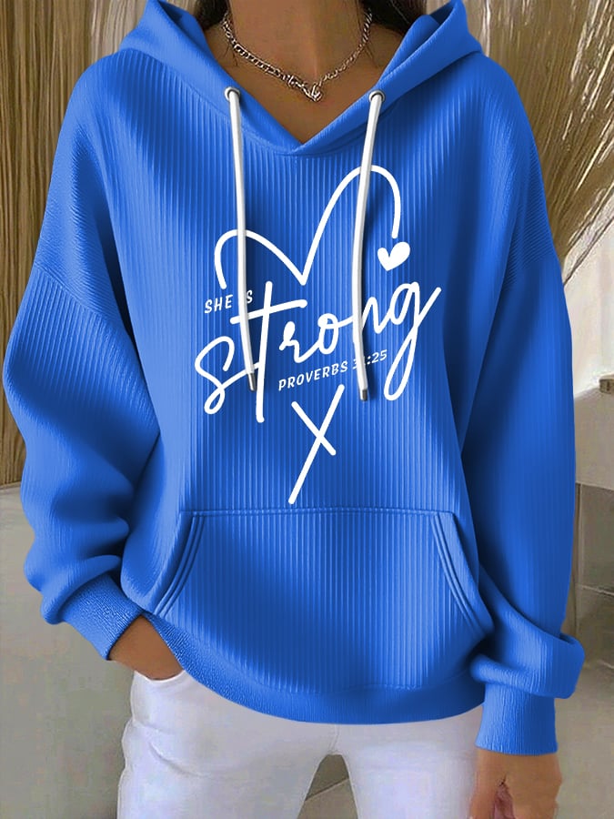 Women's Casual Faith  Textured Hoodie