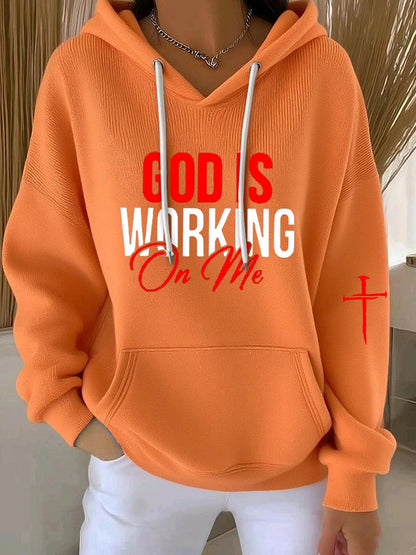 Women's God Is Working On Me Casual Hoodie