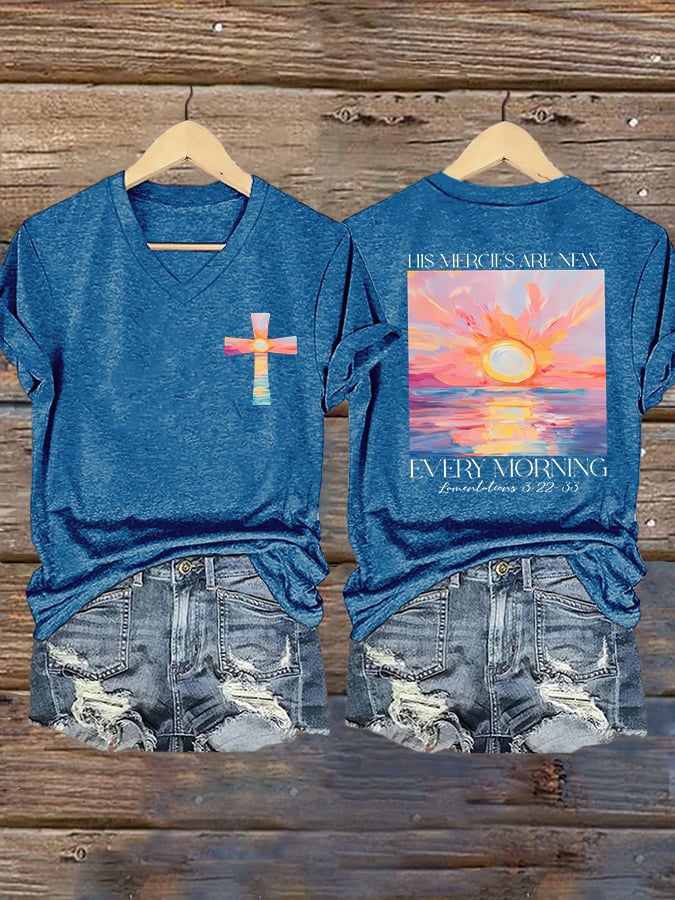 Women's His Mercies Are New Every Morning Feeling Printed T-Shirt
