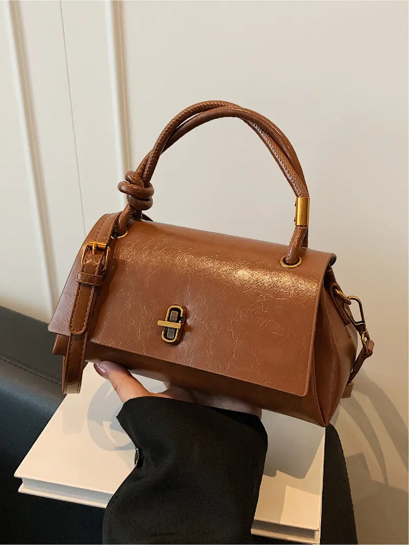 Women's Mini Flap Satchel Crossbody Bag – Vegan Leather Shoulder Bag & Clutch