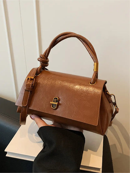 Women's Mini Flap Satchel Crossbody Bag – Vegan Leather Shoulder Bag & Clutch