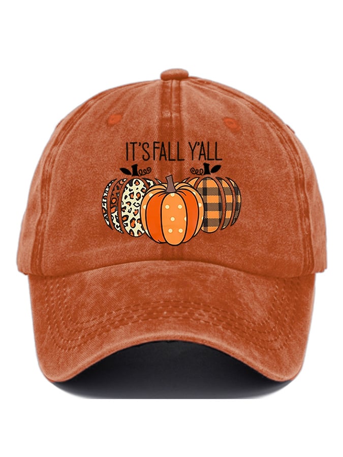 Love Fall Y'all Print Baseball Cap