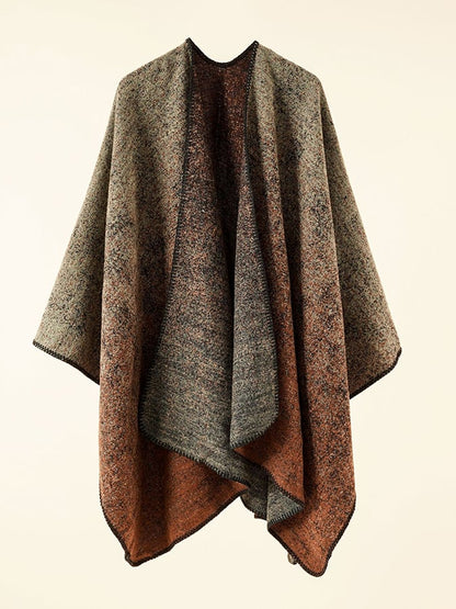 Women's Fall Winter Fashion Retro Gradient Print Faux Cashmere Shawl