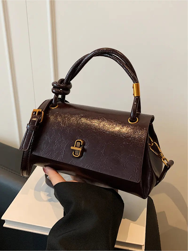 Women's Mini Flap Satchel Crossbody Bag – Vegan Leather Shoulder Bag & Clutch