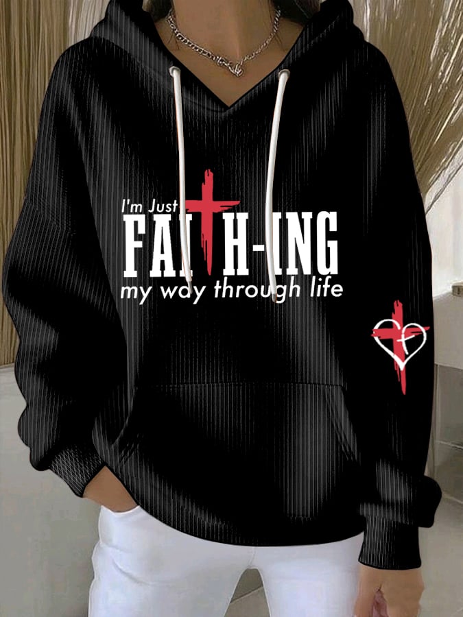 Women's  I'M Just Faith-Ing My Way Through Life Sweatshirts
