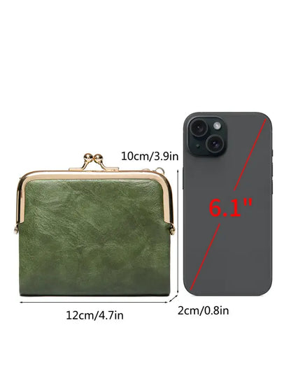 Small Compact Bifold Vintage Coin Purse Wallet