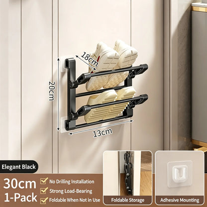 Foldable Wall-Mounted Shoe Rack 50cm Plastic Steel