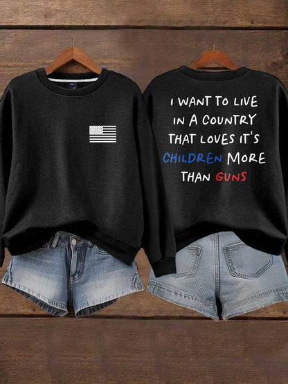 Women's Hot Events Printed Crew Neck Sweatshirt