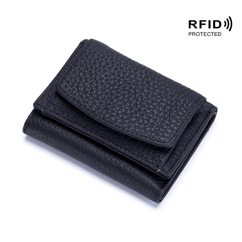 2026 New Genuine Leather RFID Blocking Card Holder Organizer Pocket Mini Wallet