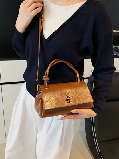 Women's Mini Flap Satchel Crossbody Bag – Vegan Leather Shoulder Bag & Clutch