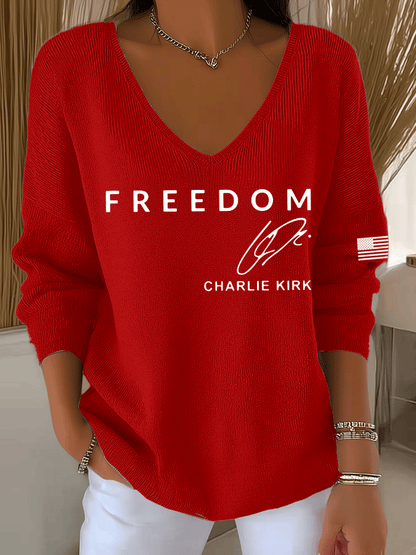 Women's Freedom Printed Knit Long Sleeve Top