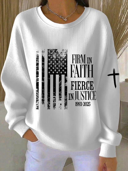 Women's Firm In Faith Fierce In Justice Print Casual Sweatshirt
