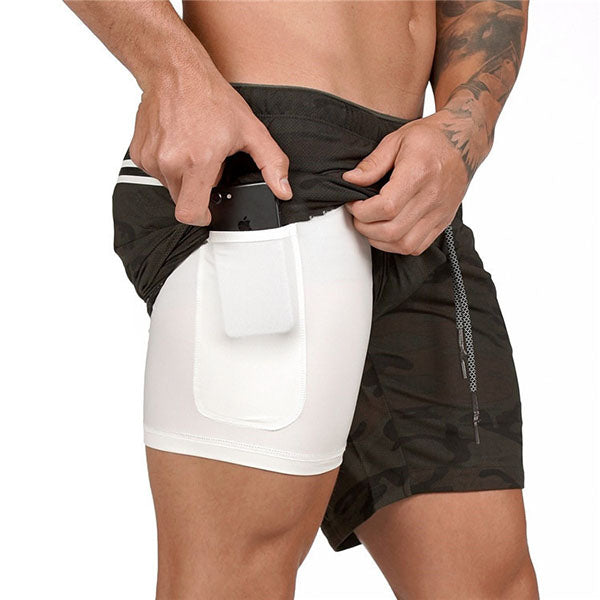Men's Double Layer Sports  Beach Shorts