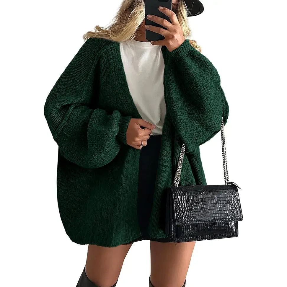 Women's Oversized Cardigan Sweater - Lightweight Knit