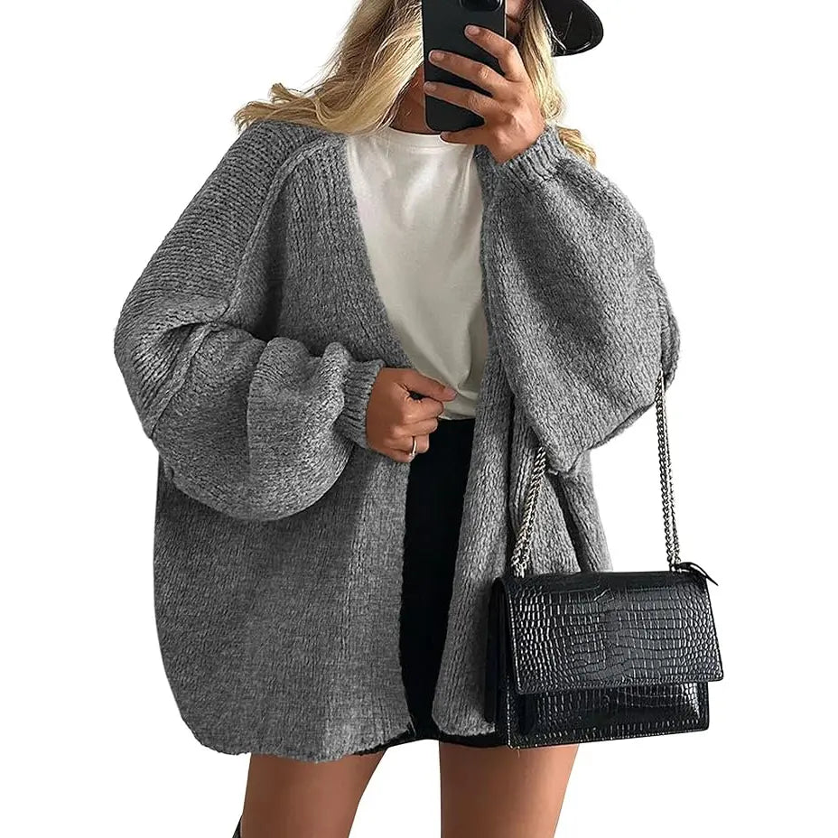 Women's Oversized Cardigan Sweater - Lightweight Knit