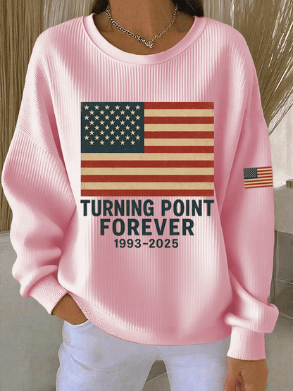 Women's Hot Spot Print Knitted Crew Neck Long Sleeve Top