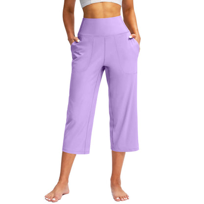 Capri Pants for Women Wide Leg Yoga Dress Cropped Pants
