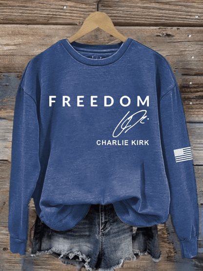 Women's Freedom Printed Crew Neck Sweatshirt