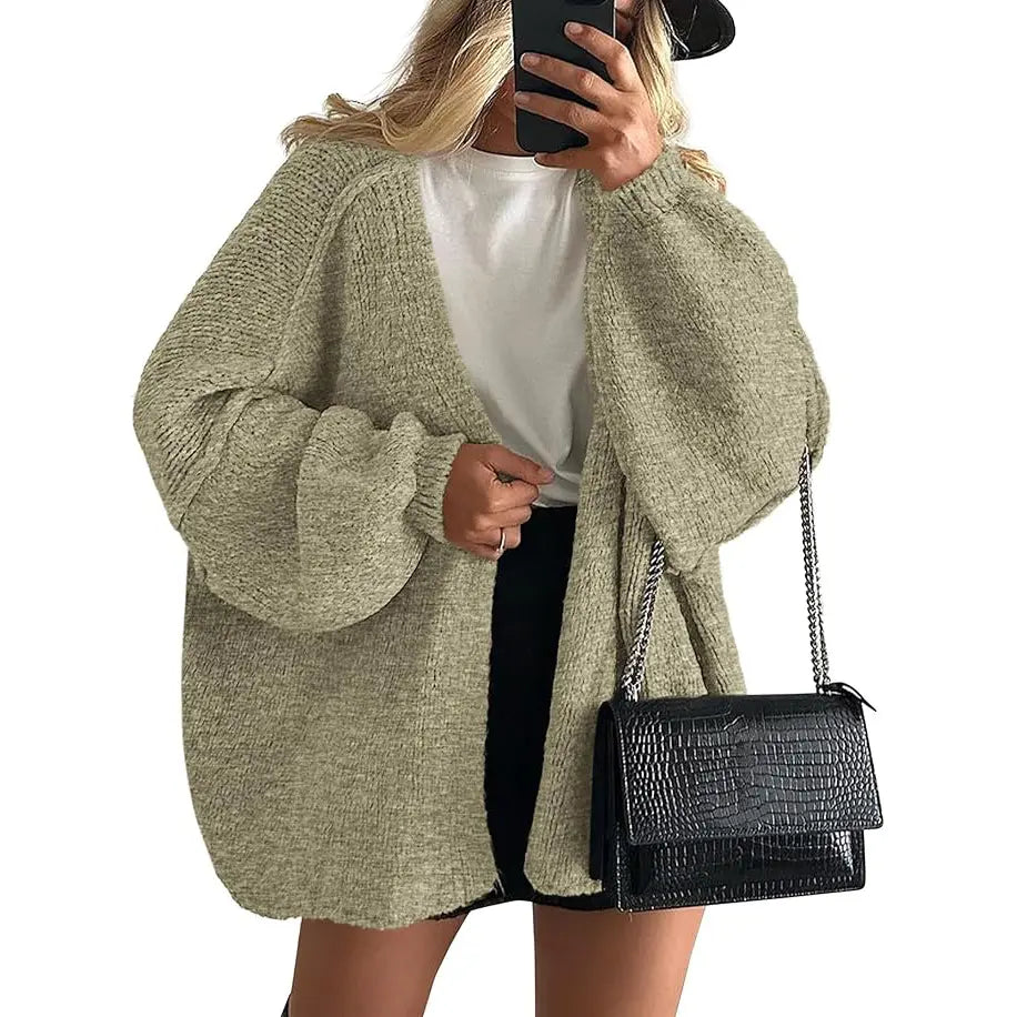Women's Oversized Cardigan Sweater - Lightweight Knit