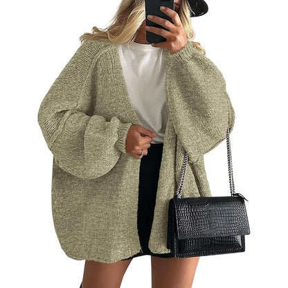Women's Oversized Cardigan Sweater - Lightweight Knit