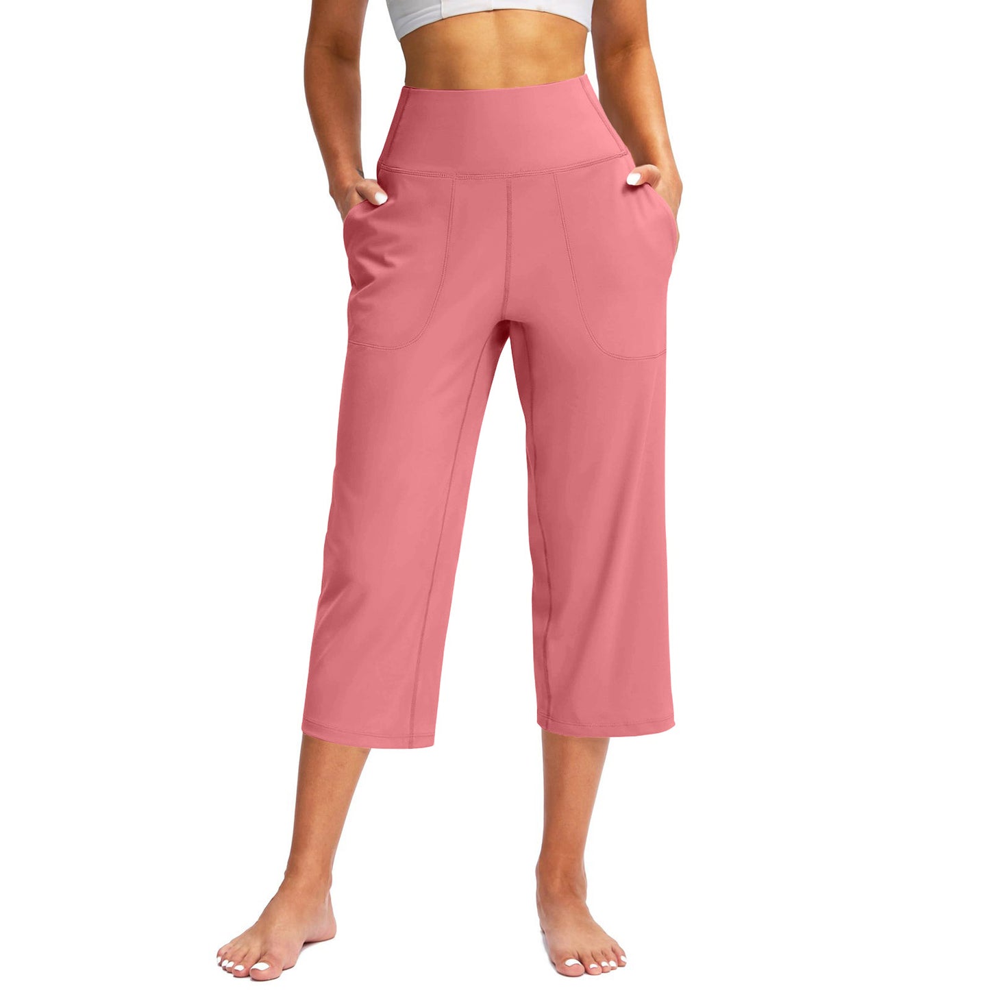 Capri Pants for Women Wide Leg Yoga Dress Cropped Pants