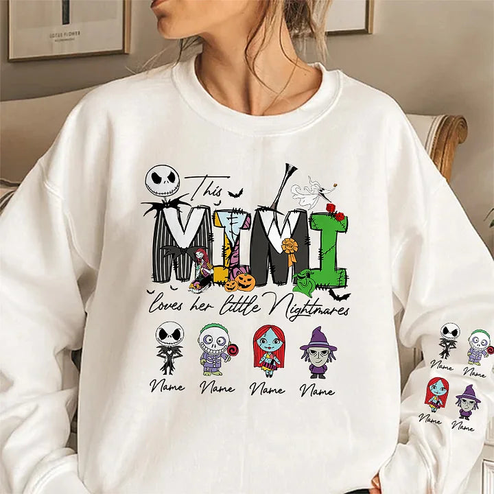 Personalized This Mama Loves Her Little Nightmares Sweatshirt, Mama Shirt With Kids Name