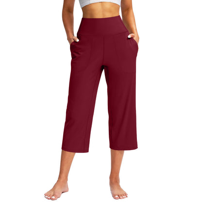 Capri Pants for Women Wide Leg Yoga Dress Cropped Pants