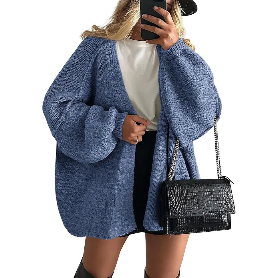 Women's Oversized Cardigan Sweater - Lightweight Knit