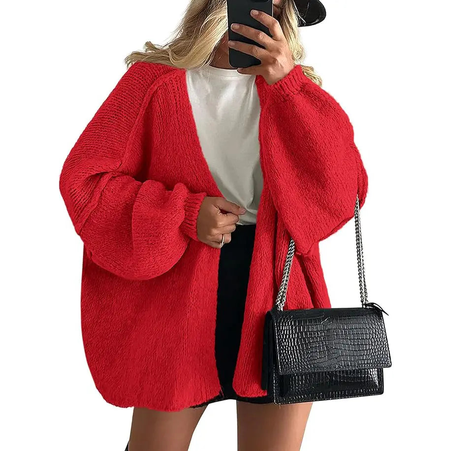 Women's Oversized Cardigan Sweater - Lightweight Knit
