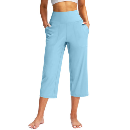 Capri Pants for Women Wide Leg Yoga Dress Cropped Pants