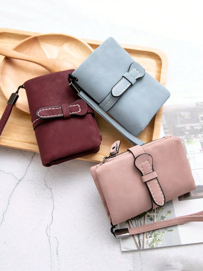 Women's RFID Tri-Fold Wallet with Card Slots & Zip Coin Pocket