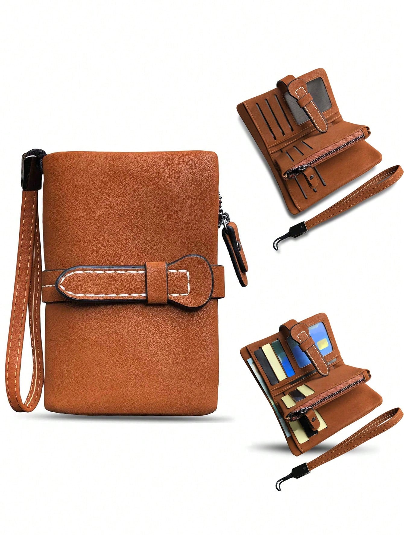 Women's RFID Tri-Fold Wallet with Card Slots & Zip Coin Pocket