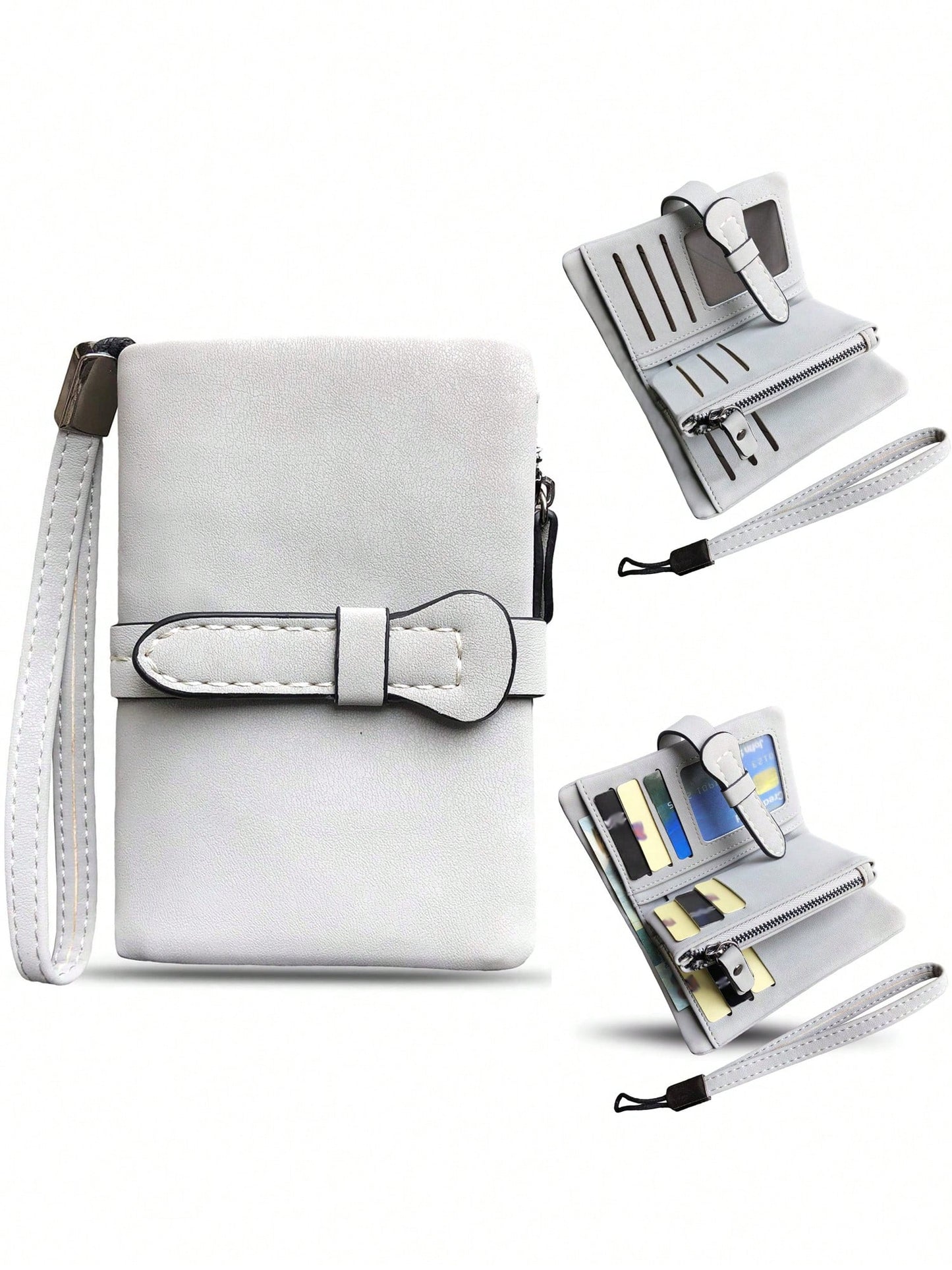 Women's RFID Tri-Fold Wallet with Card Slots & Zip Coin Pocket