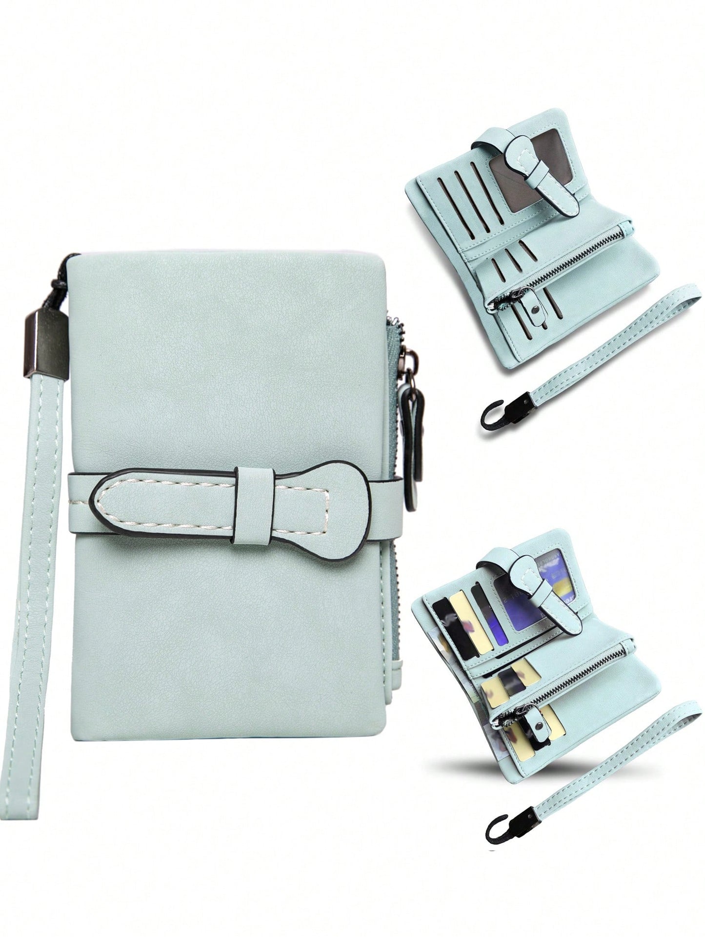 Women's RFID Tri-Fold Wallet with Card Slots & Zip Coin Pocket
