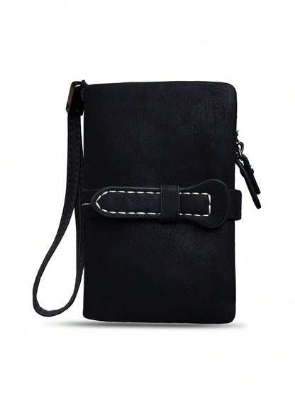 Women's RFID Tri-Fold Wallet with Card Slots & Zip Coin Pocket