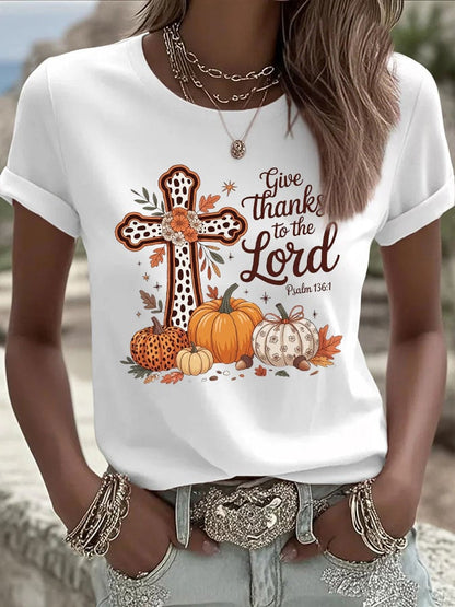 Women's casual thank you T-shirt