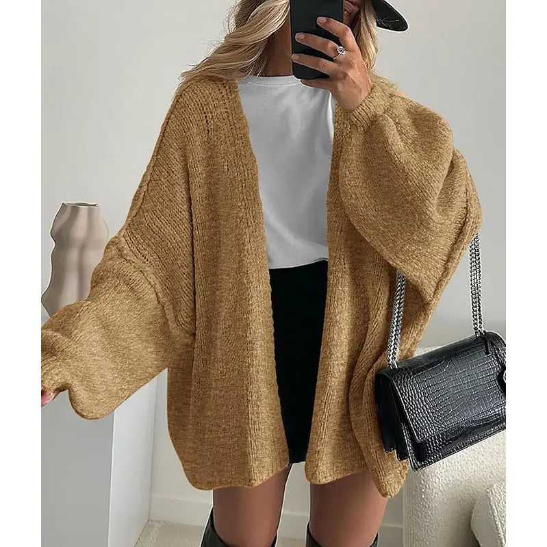 Women's Oversized Cardigan Sweater - Lightweight Knit