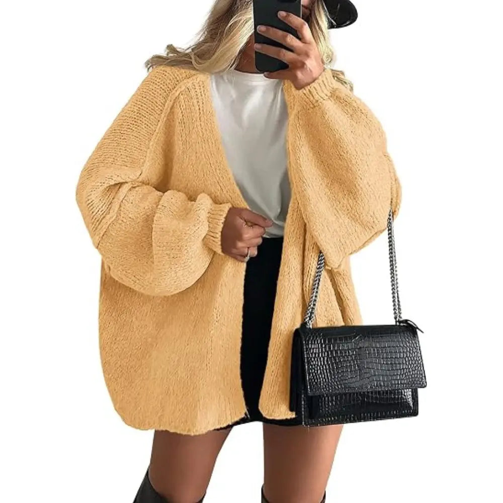 Women's Oversized Cardigan Sweater - Lightweight Knit